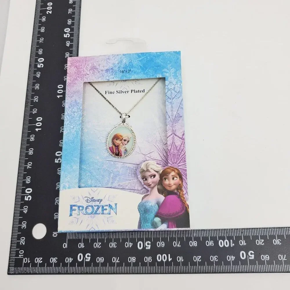 Disney Frozen Anna & Elsa Silver Plated Necklace New